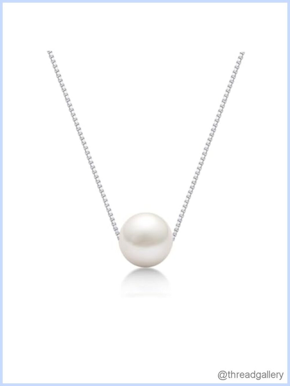 925 Sterling Silver Single Pearl Pendant Necklace 18" Women
